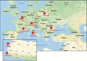 Observation sites map